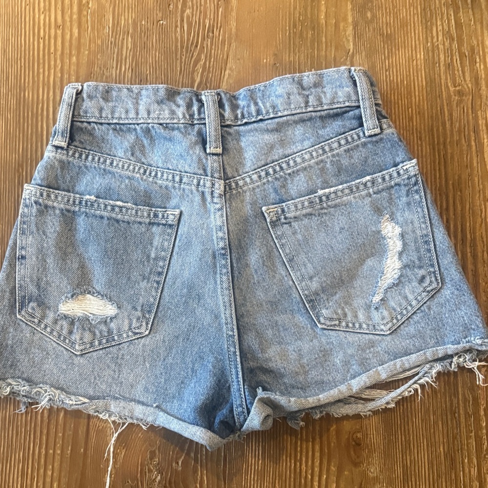 Arizona Jean Company Hi Rose Light Blue Distressed Shorts - Picture 4 of 4